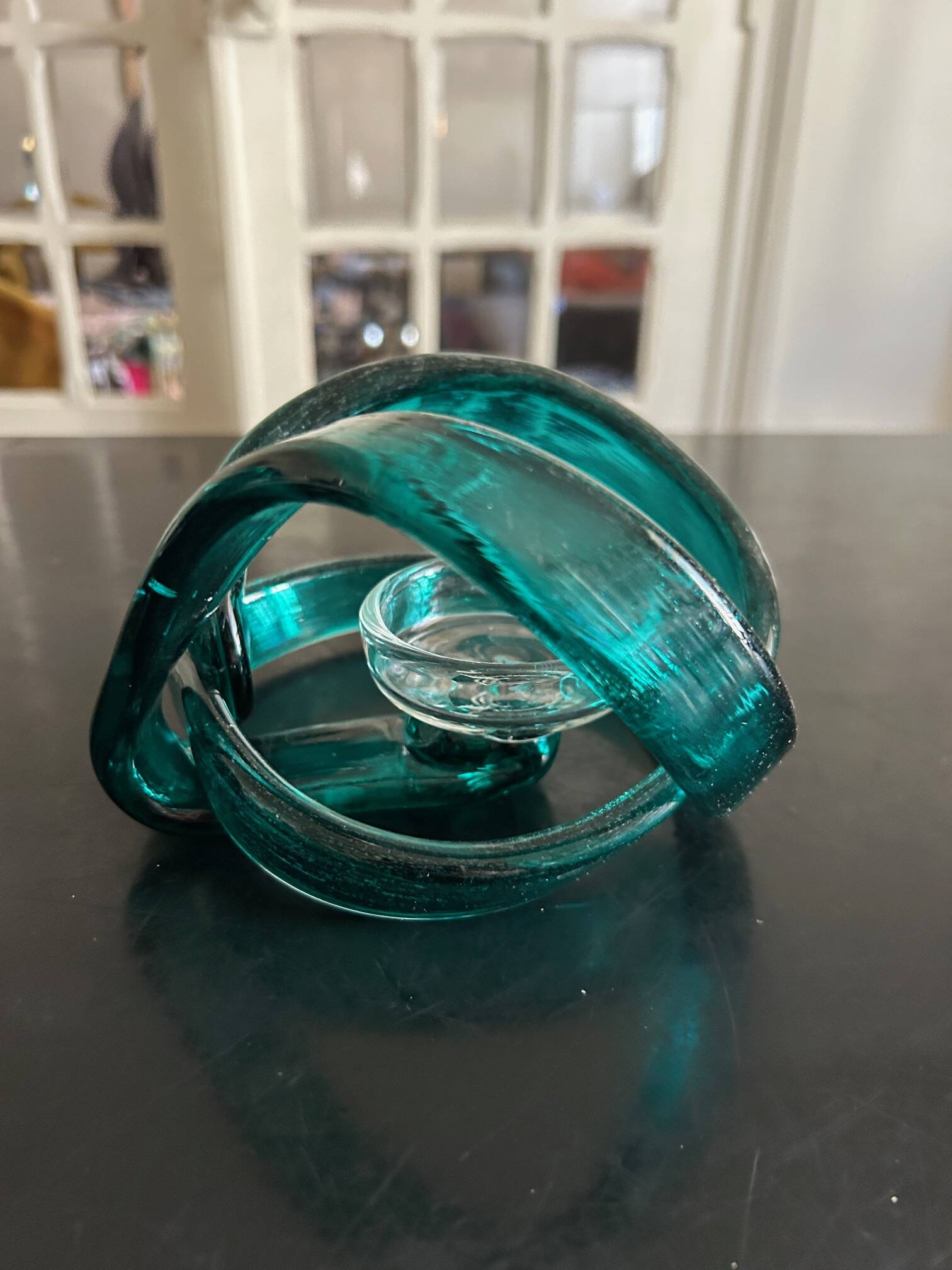 glass ribbon candle holder