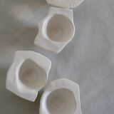 Six white stoneware sake glasses Denise Bresciani ceramics