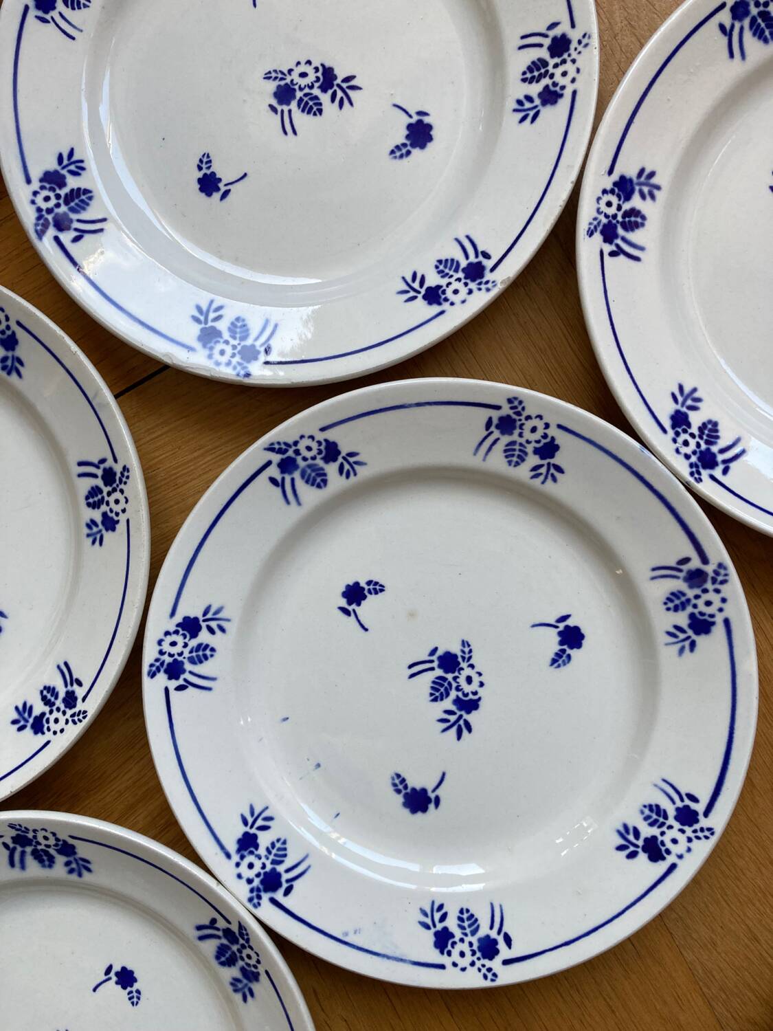Saint Amand dessert plates blue flowers