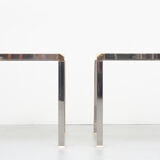 Chrome and Brass Side or Sofa Tables, 1970s