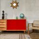 Enfilade vintage moderniste pieds compas 150 cm années 1950