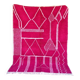 Tapis Beni Ouarain en laine rose