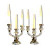 Paire de lampes - Fausses bougies en Opaline Blanche