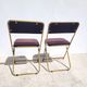 Lot de 2 chaises pliantes Lafuma en velours marron années 70