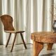 Tripod accent chair Wabi Sabi, hand-carved, 19th century.