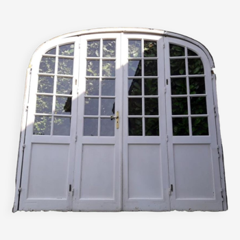 Door bay window arched oak frame H233,5xW234 small tiles