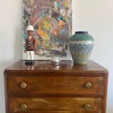 Commode art déco en noyer à 5 tiroirs