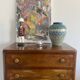 Art Deco walnut chest of drawers with 5 drawers