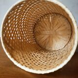 Braided bamboo wastepaper basket
