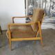 Paire de fauteuils vintage bois et velours