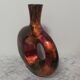 Enamelled and lacquered metal vase height 33cm