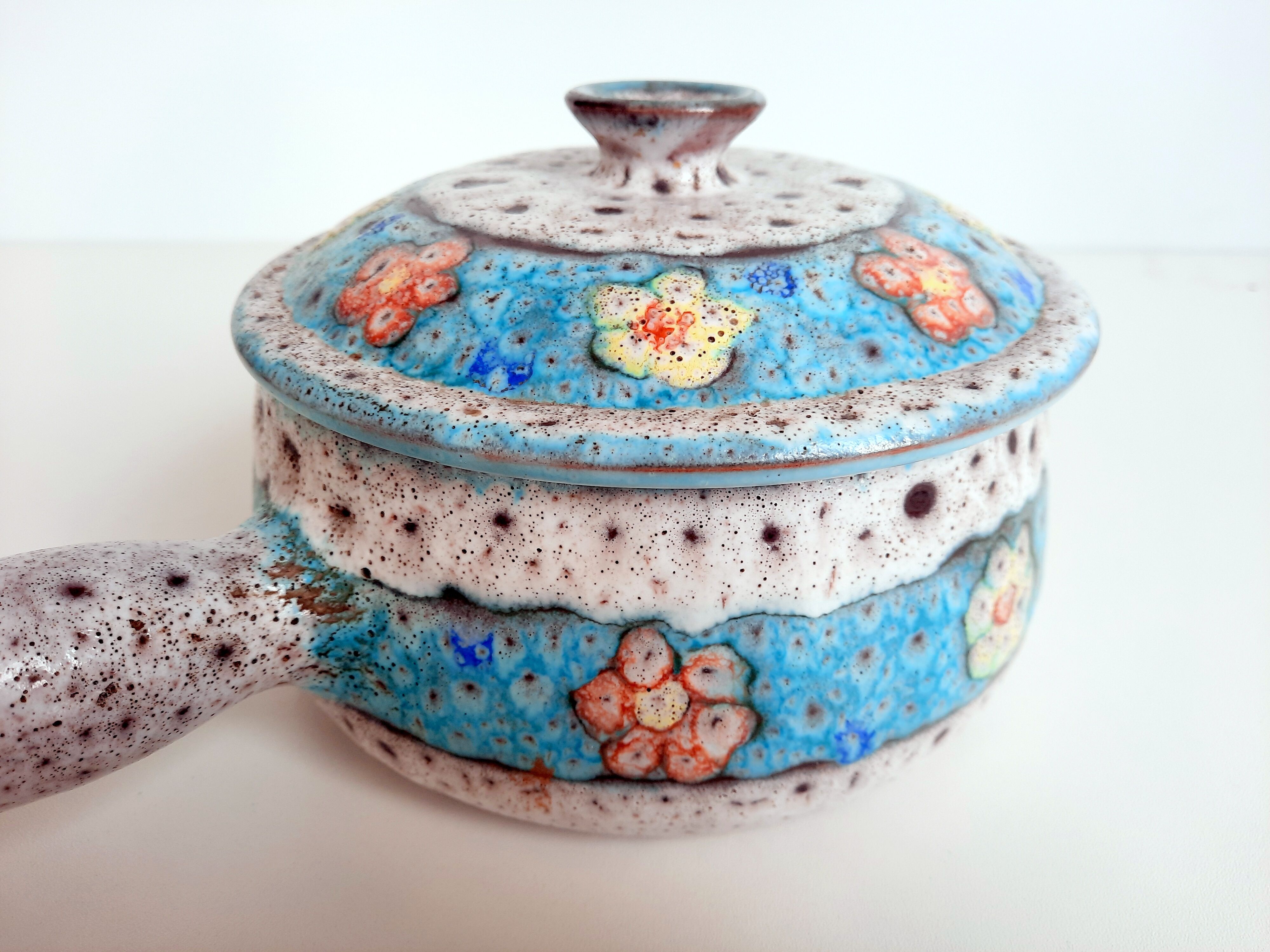 Ceramic pan stoneware lava vulcain - made in france - 60s