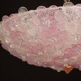 Charming Large Size Murano Ceiling Light Pink Flower by Seguso for Venini,