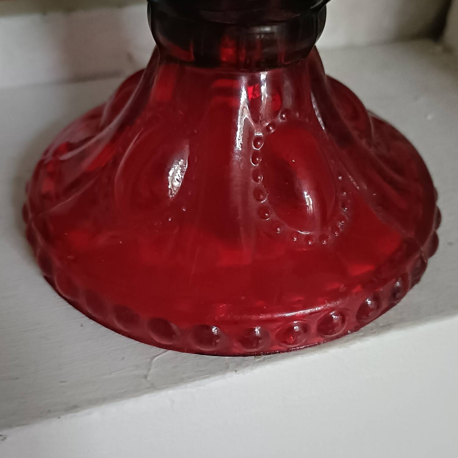 Multicoloured glass candlestick