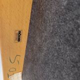 Vintage Fröscher armchair in orange fabric and wood from the 70s 80s