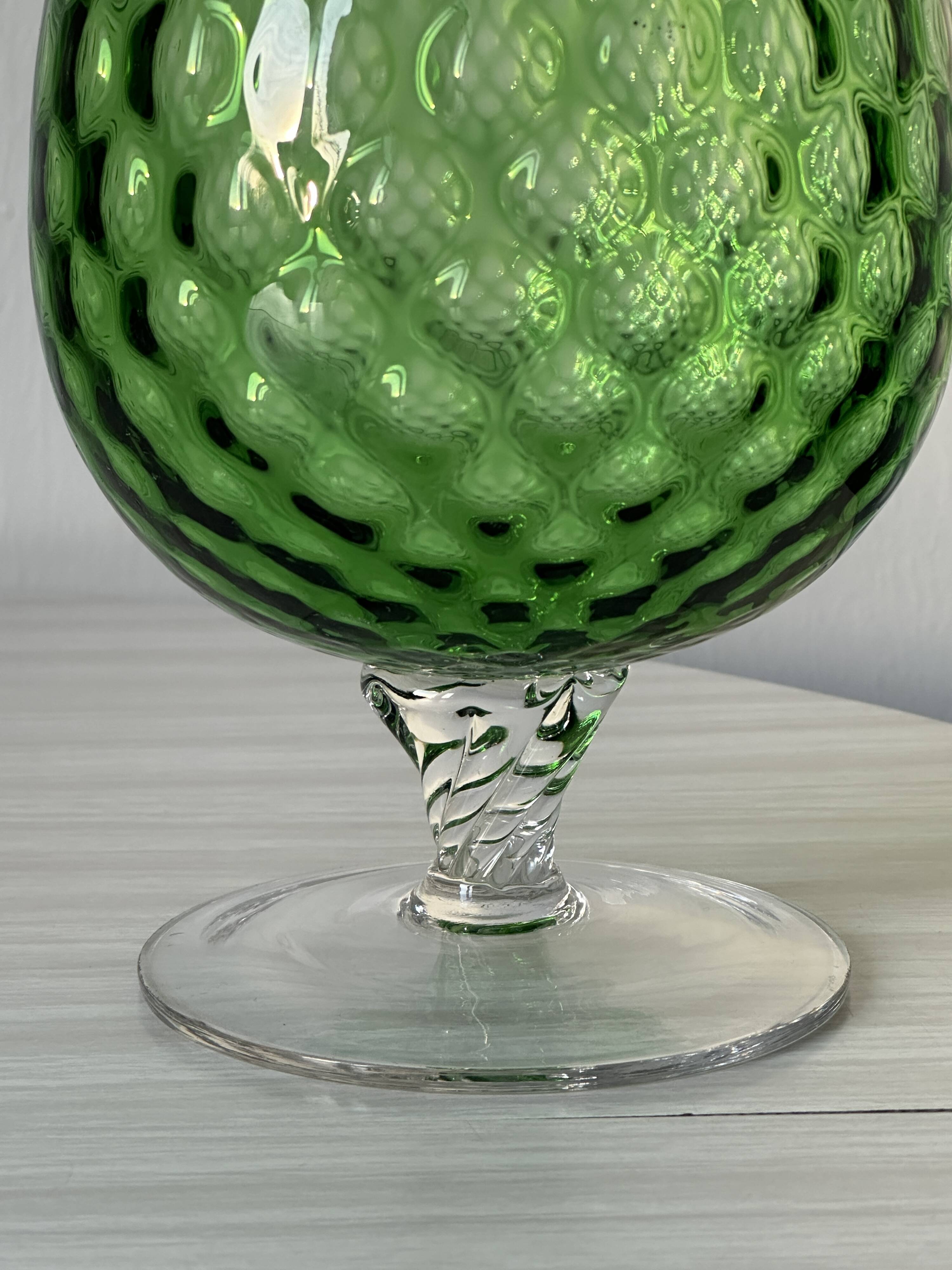Large translucent green empoli vase