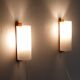 Pair of vintage Scandinavian wall lights in teak and acrylic 1970