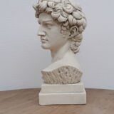 David head in waxed ivory white plaster