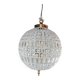 Spherical pendant light with crystal tassels and seed beads / vintage.