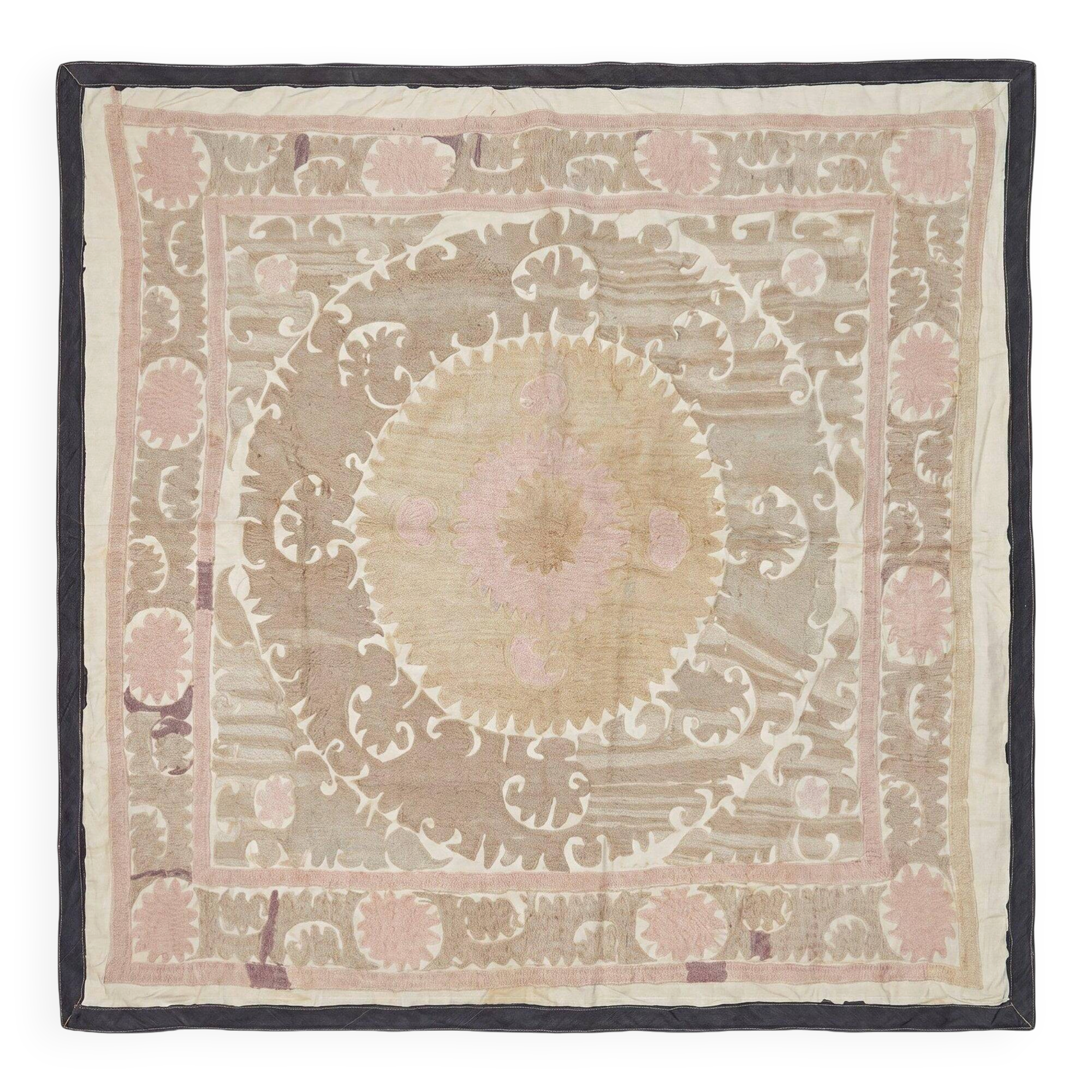 Vintage hand-embroidered tablecloth 135x138 cm