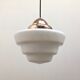 Hanging lamp opaline and copper brass 1930