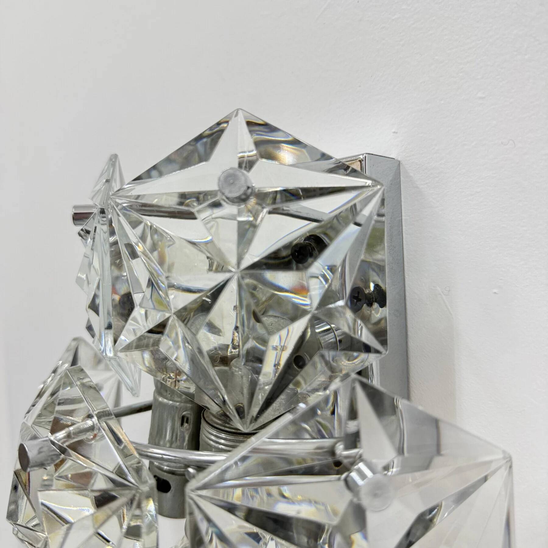 Mid-century crystal sconce by Kinkeldey, Germany, 1970s