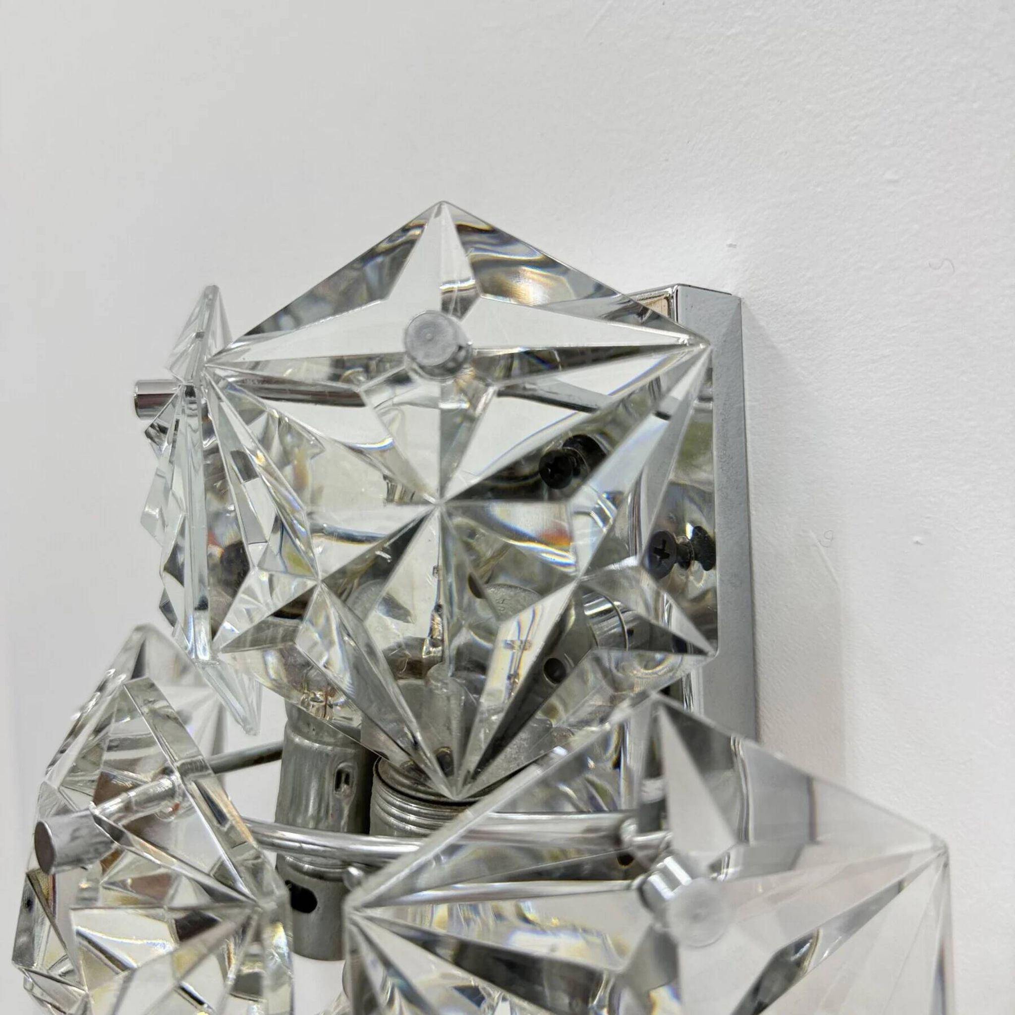 Mid-century crystal sconce by Kinkeldey, Germany, 1970s