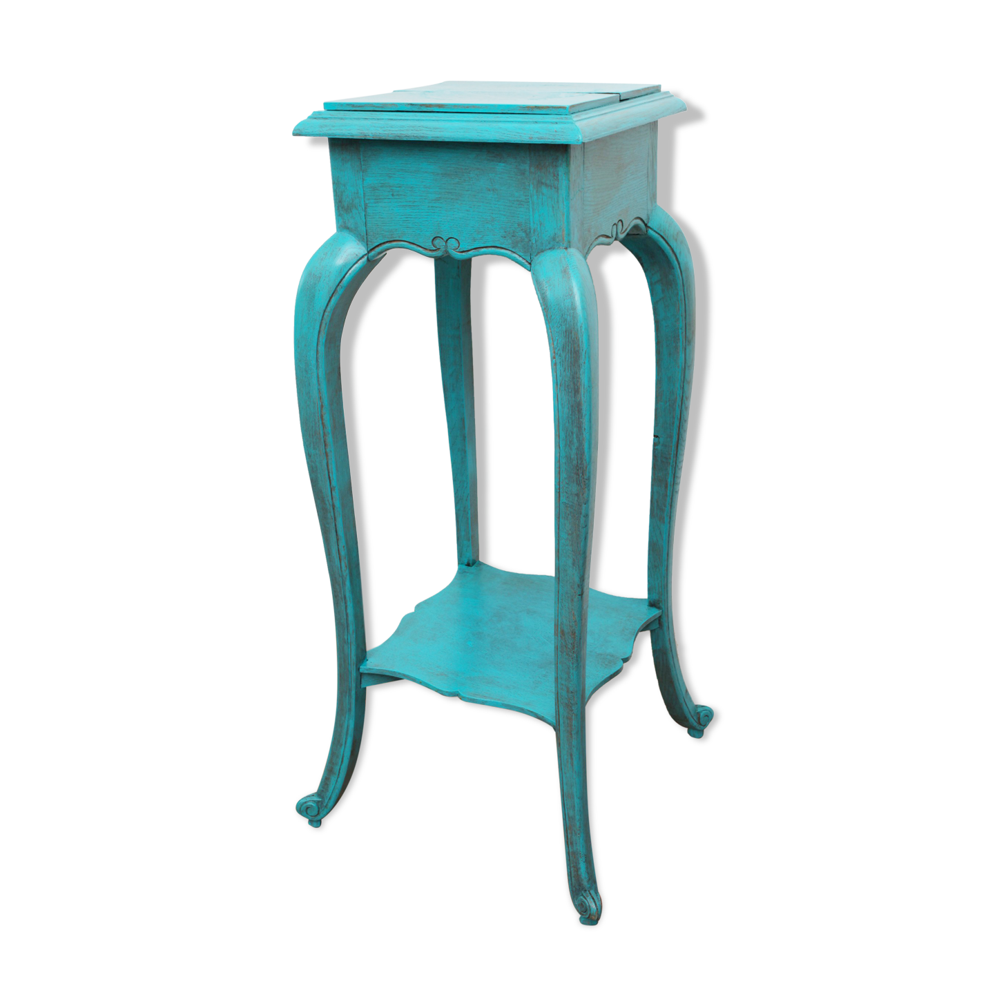 Large blue wood sellette