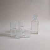 Whiskey decanter and 6 glasses