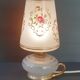 Vintage 1970 glass lamp with flower decor 70s 1970s