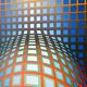 Victor Vasarely, optical composition, 1970s, offset print, framed