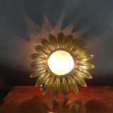 Old sunny gilded brass wall lamp 50