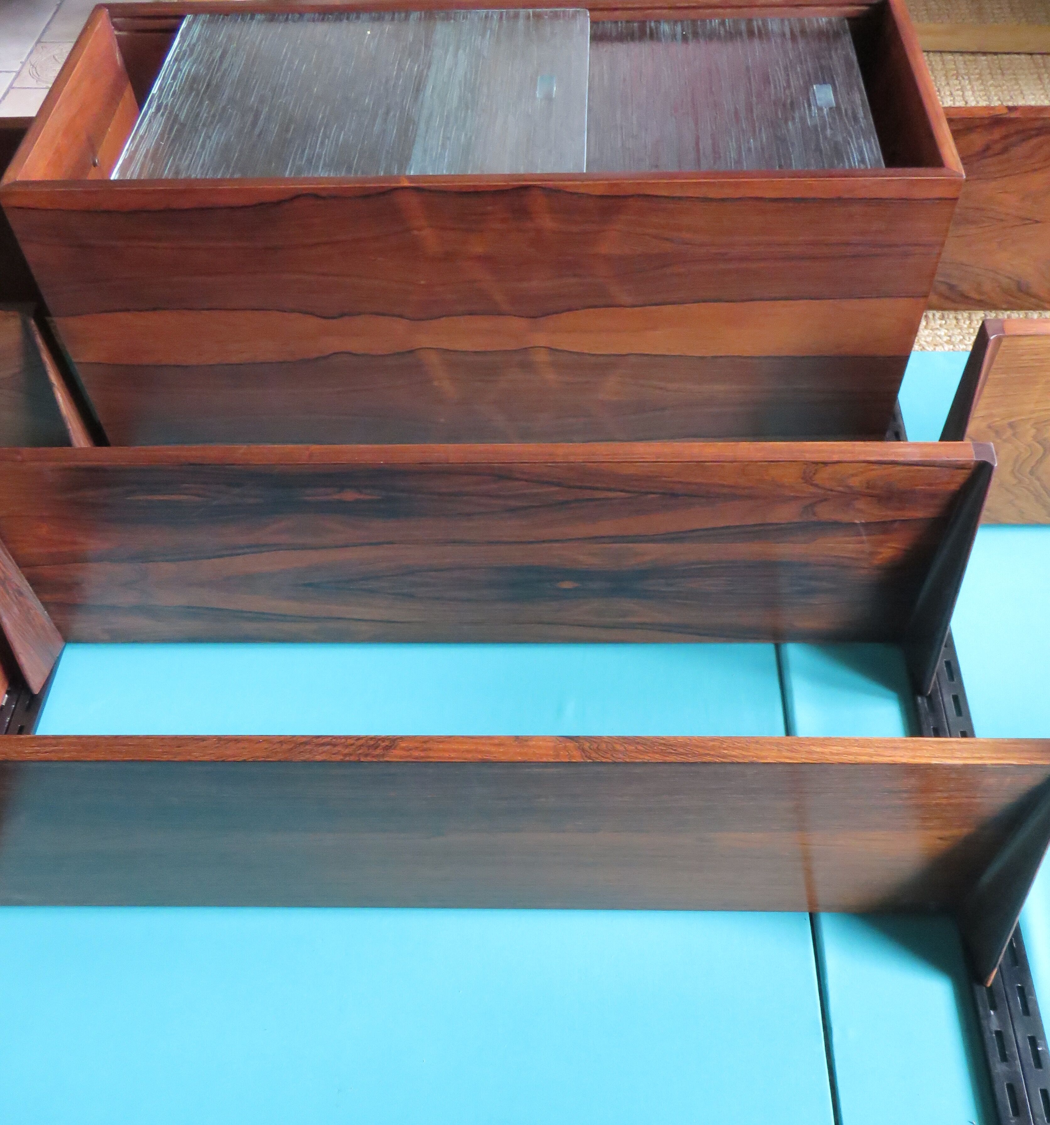 Rosewood bookcase with shelving and box system. Kai Kristensen, Denmark 1960