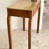 Vintage wood and marble console desk