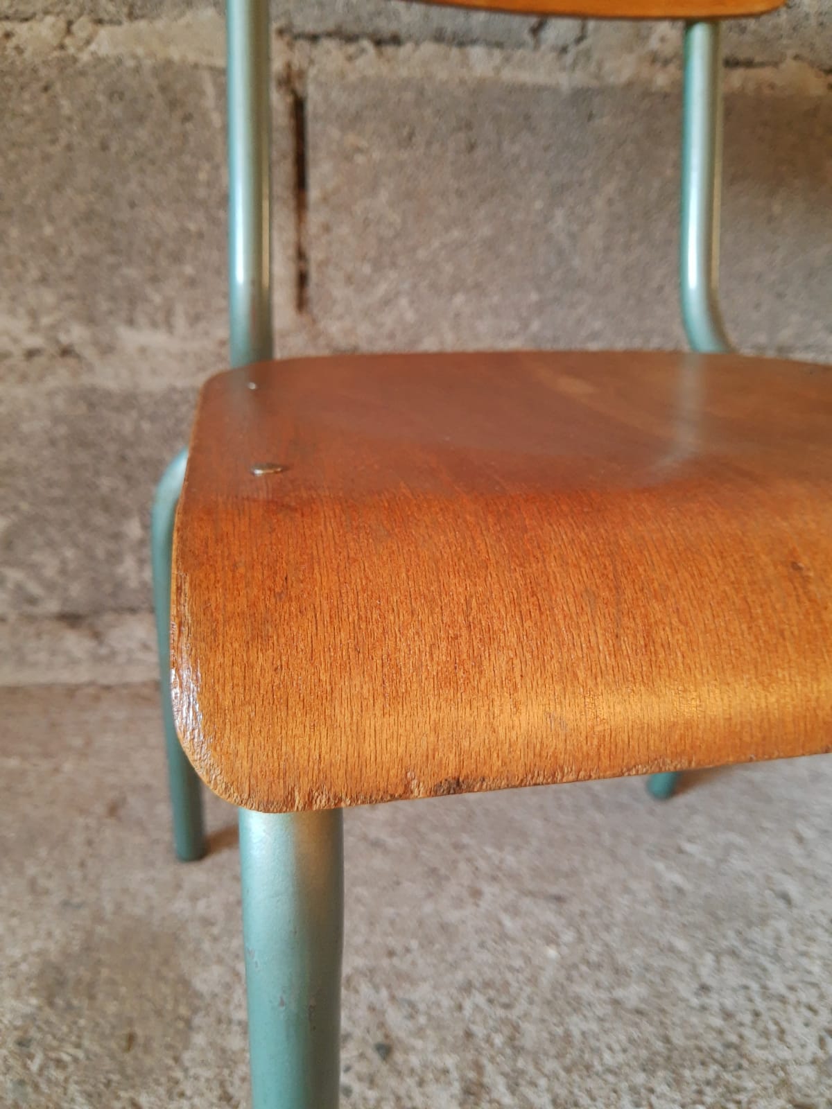 Vintage wood & metal school chair