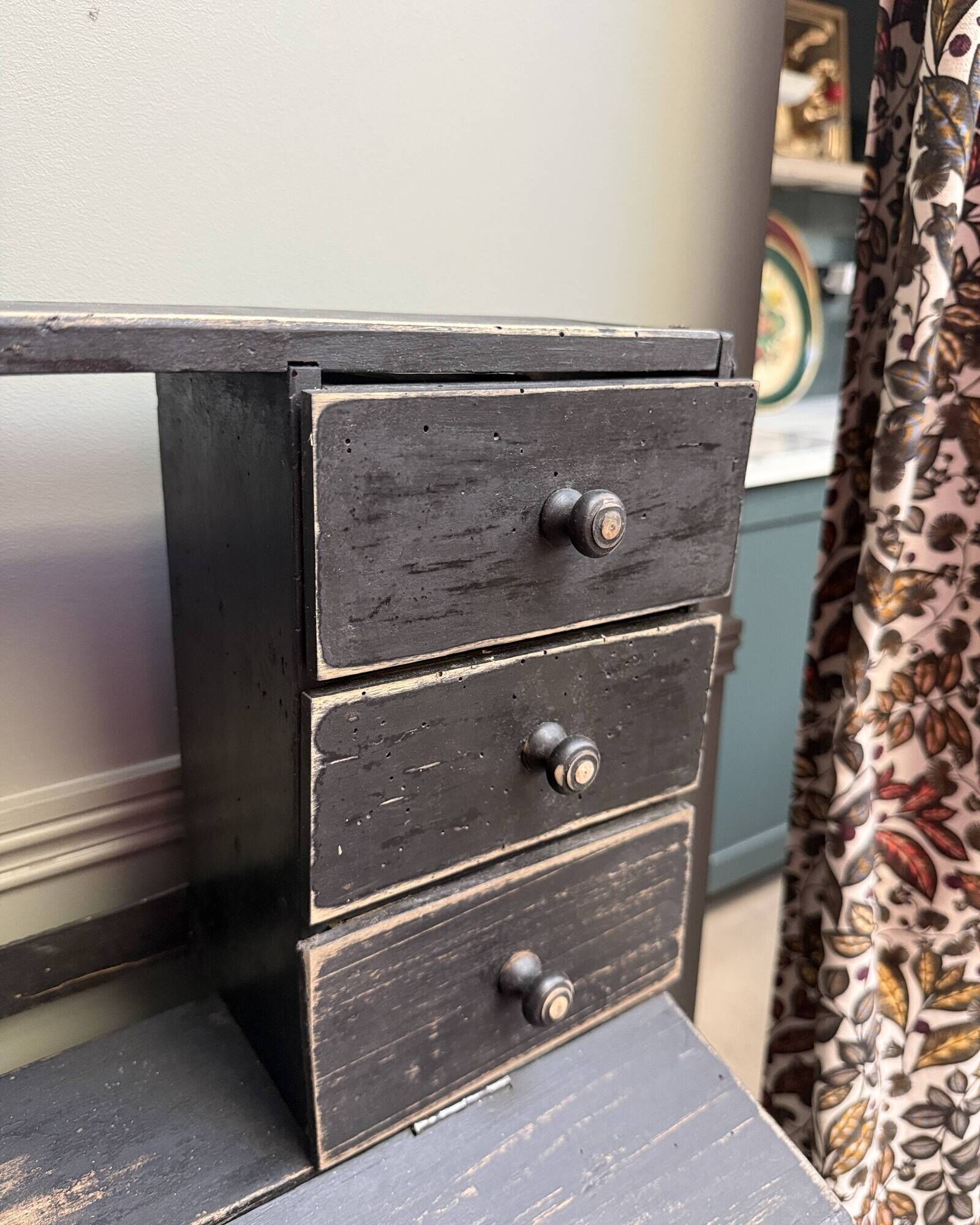Small black antique graduated desk (renovated)