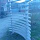 Bookcase made of solid beech wood with aluminum uprights, circa 1980