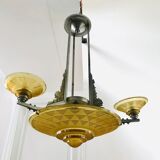 Art Deco chandelier with 3 small cups