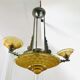 Art Deco chandelier with 3 small cups