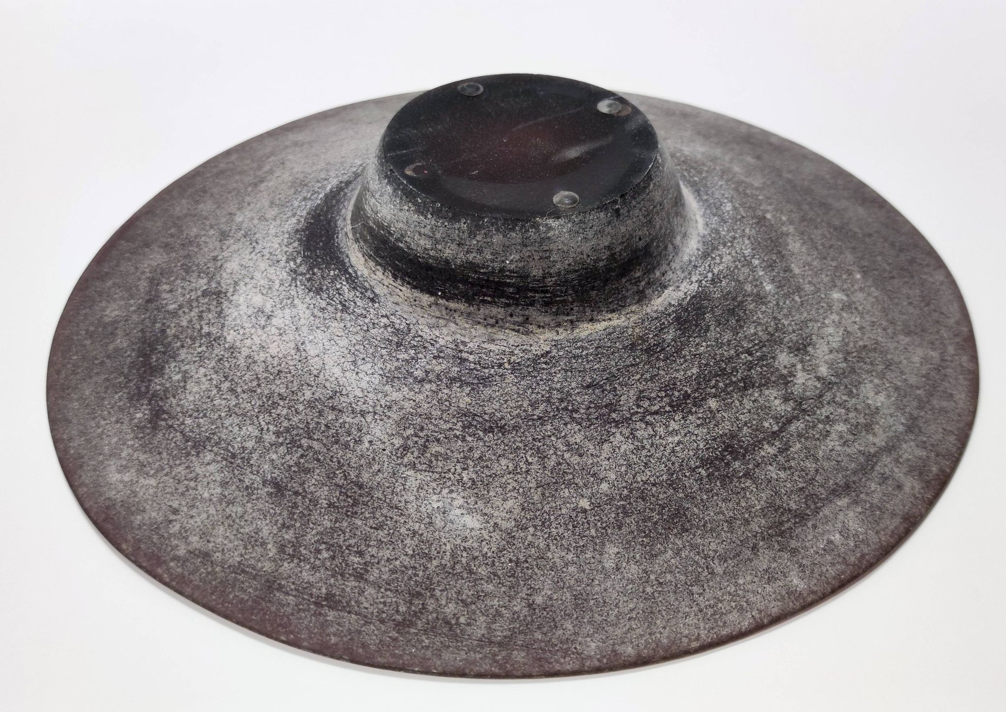 Postmodern Brown Scavo Glass Trinket Bowl or Centerpiece, Italy