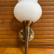 Arlus lunel wall torch light gold metal + white opaline mid-century