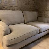 Pair of sofas 2 place beige wool