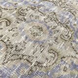 5x9 Rug For Living Room Gray Blue Handmade Wool Antique Turkish Rug, 156x264Cm