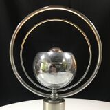 Vintage Table Lamp • Rings • Steel/Wood • Space Age • 1970