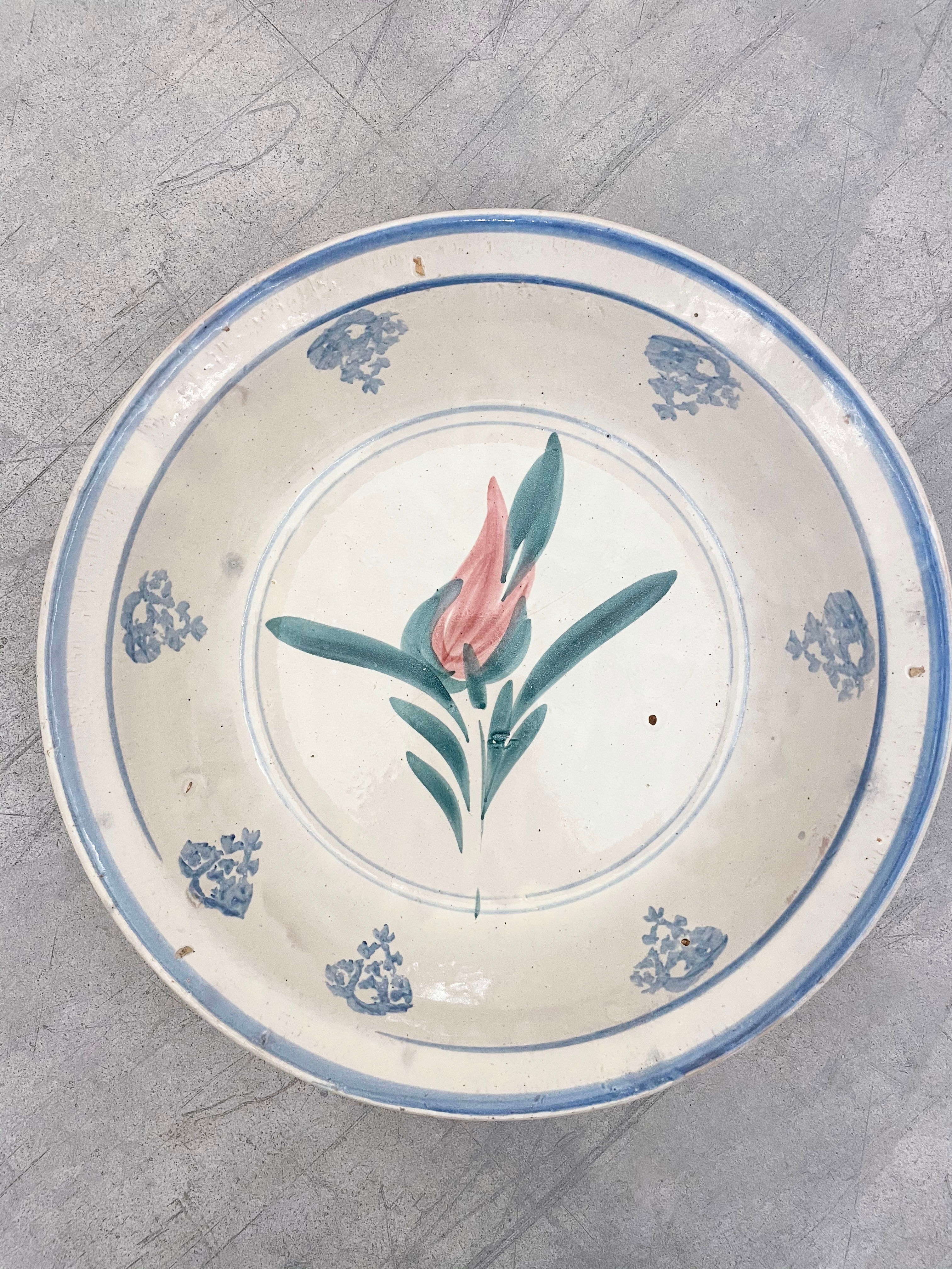 Vintage L Floral Motif Bowl