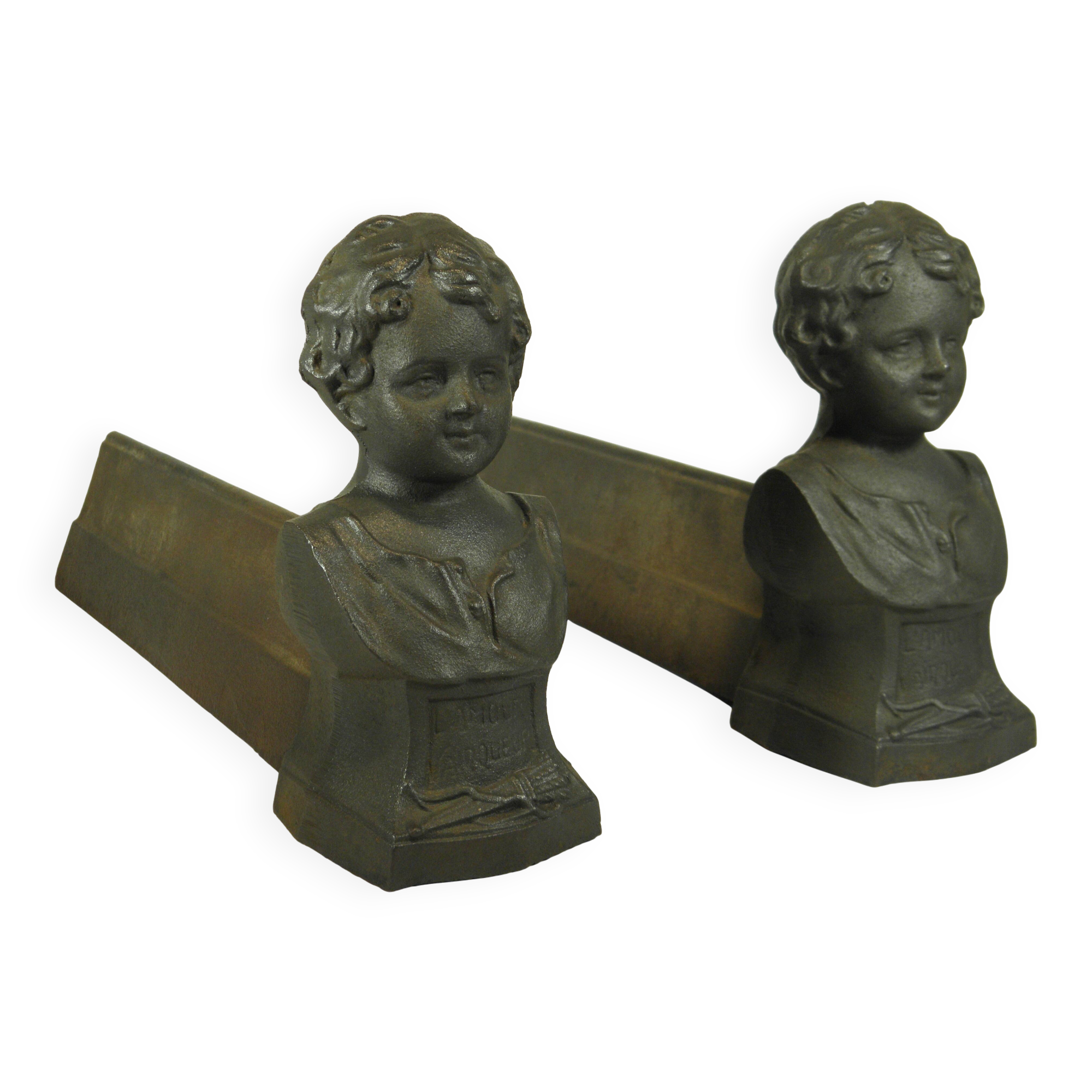 Pair of cast iron fire dogs