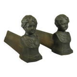 Pair of cast iron fire dogs