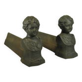 Pair of cast iron fire dogs