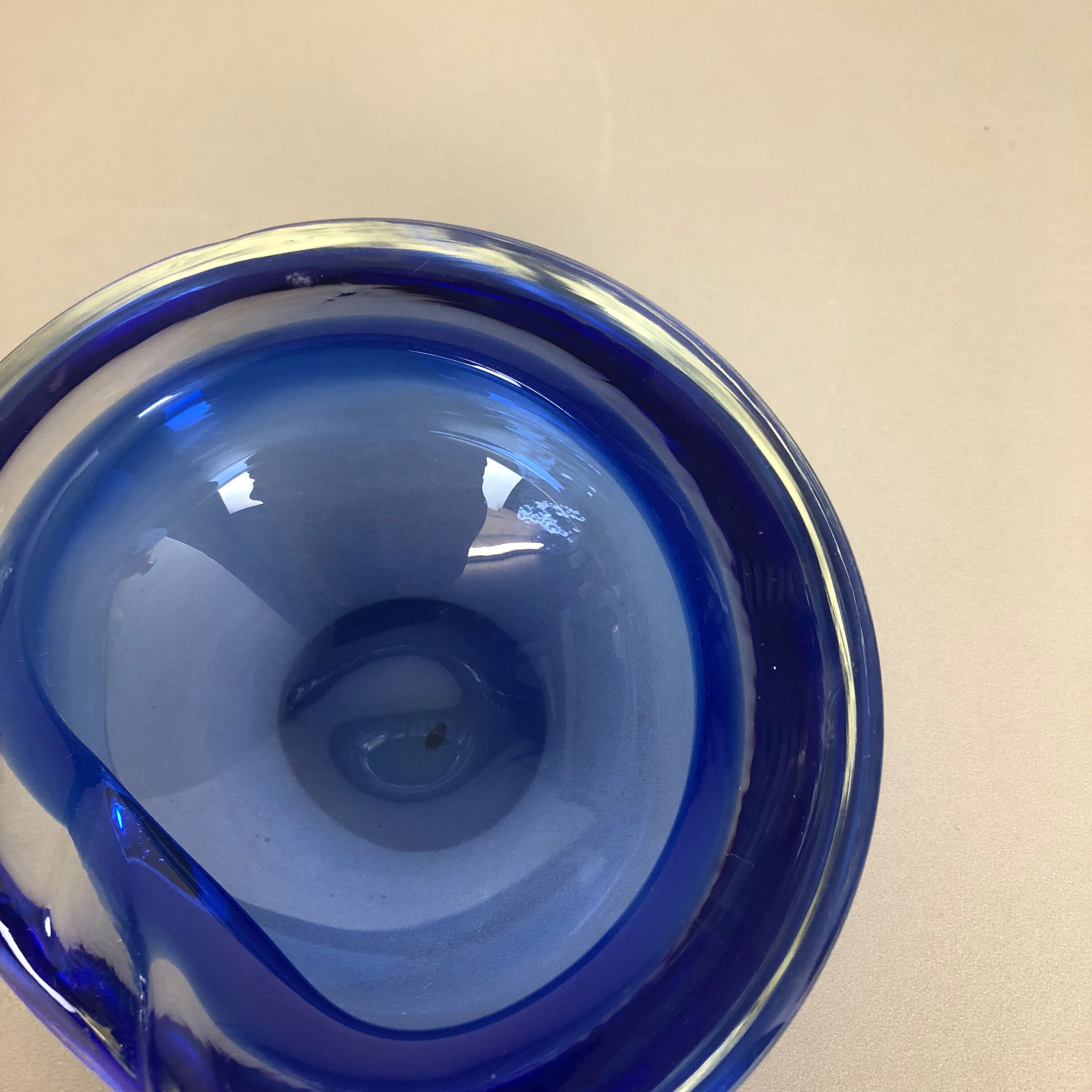 Blue Murano glass ashtray Murano, Italy, 1970s