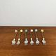 Rare and original Set of 6 Memphis dessert forks, Japan, 1980/90